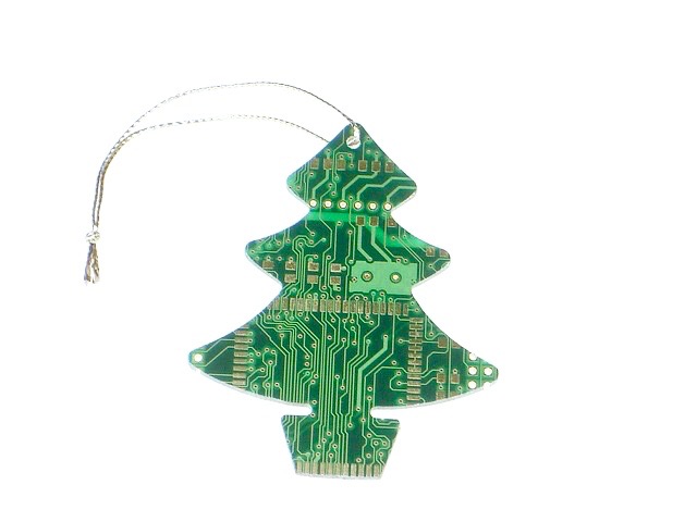 Recycled Circuit Board Christmas Tree Decoration